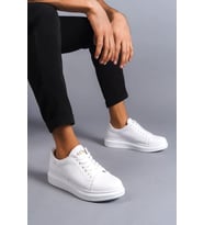 Boost Bağcıklı Cilt Erkek Günlük Sneaker Ayakkabı BT Beyaz