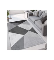 Rovigo Home Dijital Baskı Yıkanabilir Kaymaz Taban Salon Halısı RVG1061 100x200 cm (Gri)