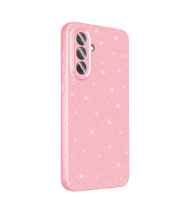 Galaxy A36 Kılıf Kamera Korumalı Simli Parıltılı Lüks Silikon (Açık Pembe)