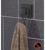 Easyfix Yapışkanlı Banyo Havlu Askısı Siyah Tek Kancalı