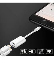 Y Cable İPhone 14-13-12 11 Lightning Kulaklık +şarj Usb Adaptörü-(5775) - SSSSSS2376-3119