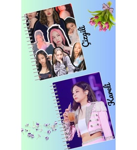 Jennie blackpink defter seti 2 adet A4 boyutu 21*30 çizgili + kareli 60 syf