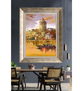 GÜMÜŞ ÇERÇEVELİ PASPARTULU TABLO C495