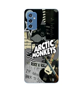 Samsung Galaxy M52 Uyumlu Arctic Monkeys Kolaj Desenli Şeffaf Telefon Kılıfı