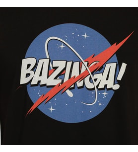 Bant Giyim - Big Bang Theory NASA Bazinga Siyah Erkek Tişört
