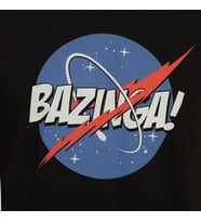Bant Giyim - Big Bang Theory NASA Bazinga Siyah Erkek Tişört