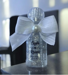 Söz - Nişan -Nikah Hediyesi Simli ve İncili Kolonya (10 Adet) 020 (Şeffaf)