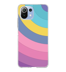 Xiaomi Mi 11 Lite Uyumlu Kapak Renk Cümbüşü Tasarımlı Şeffaf Silikon Kılıf
