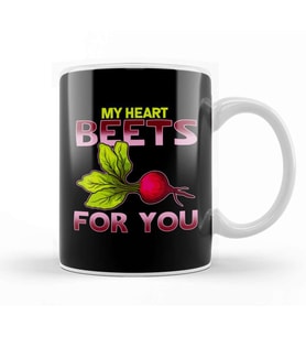 Cute & Funny My Heart Beets For You Romantic Pun Kupa Bardak Porselen