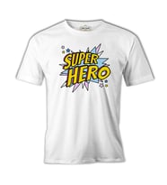 Super Hero Logo Beyaz Erkek Tshirt
