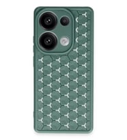 Newface Xiaomi Redmi Note 13 Pro 4G Kılıf Petek Silikon Kapak - Koyu Yeşil