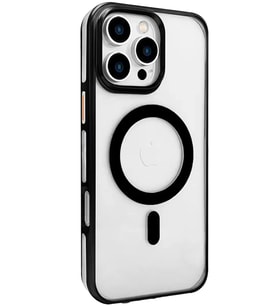 iPhone 16 Pro Max Gleam PC Sert Magsafe Kılıf - Şeffaf-Siyah