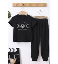 Çocuk Sun Moon Alt - Üst Eşofman Takımı (Siyah)