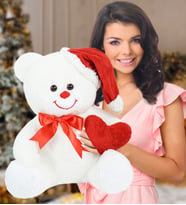 Yılbaşı Hediyesi 60 cm Noel Şapkalı Pelüş Ayıcık