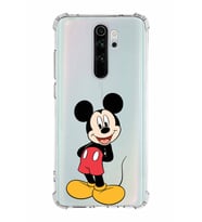Xiaomi Redmi Note 8 Pro Köşe Korumalı Antişok Kapak Mickey Mouse Tasarımlı Şeffaf  Kılıf