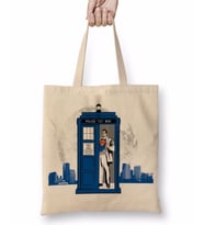 Süpermen Tardis Bez Çanta Uzun Saplı