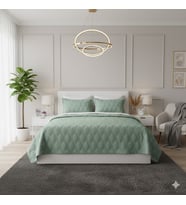 VNL STAR ÇİFT KİŞİLİK YATAK ÖRTÜSÜ MİNT YEŞİLİ