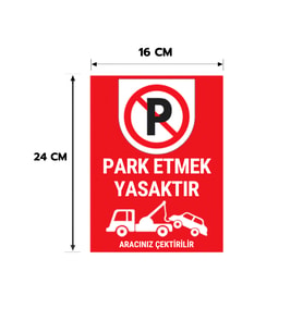 6 Adet Park Etmek Yasaktır Kişiselleştirilebilir Sticker, 16x24, 20x30 (A4), 30x42 (A3) Cm Boyut Seçeneklerinde Folyo Baskı Sticker