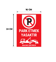 6 Adet Park Etmek Yasaktır Kişiselleştirilebilir Sticker, 16x24, 20x30 (A4), 30x42 (A3) Cm Boyut Seçeneklerinde Folyo Baskı Sticker