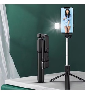 Kendiliğinden LED Işıklı Kumandalı Uzayabilen Selfie Çubuğu,Masa Üstü Tripod (5343)