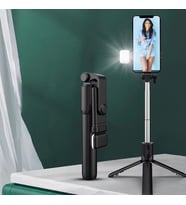 Kendiliğinden LED Işıklı Kumandalı Uzayabilen Selfie Çubuğu,Masa Üstü Tripod (5343)