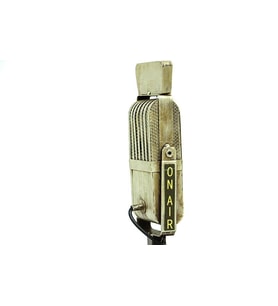 Dekoratif Metal Mikrofon Obje Biblo Vintage Hediyelik