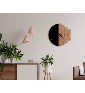 BK Home Dekoratif 45cm Ahşap Duvar Saati-80 (Beyaz)