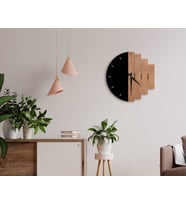 BK Home Dekoratif 45cm Ahşap Duvar Saati-80 (Beyaz)