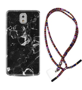 Samsung Note 3 4 5 8 9 20 Ultra 10 Lite Kılıf Boyun Asklı Rasta Silikon Black Hole Marble 1387