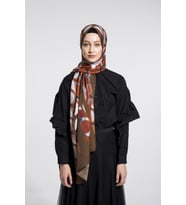 Geometrik Desen Elegante Seri Şal Eşarp Askısı ile Birlikte 75x200 cm Taba-75x20