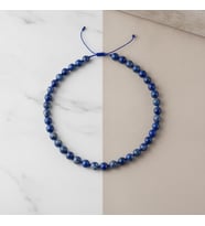 Lapis Lazuli 8 mm Düğümlü Doğal Taş Kolye