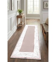 Alvina Pudra Salon Mutfak Yatak Odası Dijital Baskı Yolluk Halı Pudra Yıkanabilir Yolluk