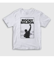 Presmono Unisex Çocuk Beyaz Over Film Rocky T-Shirt 250199tt