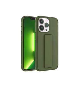 Apple iPhone 13 Pro Uyumlu Kılıf Zore Qstand Kapak (Koyu Yeşil)