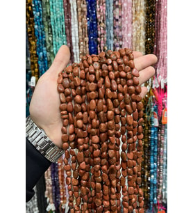 Yıldız Taşı Tımbıl Kesim Kahverengi 8x12mm Doğal Taş Dizi
