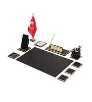 Asel Sümen Takımı 10 Parça Siyah Full Set (Gold)