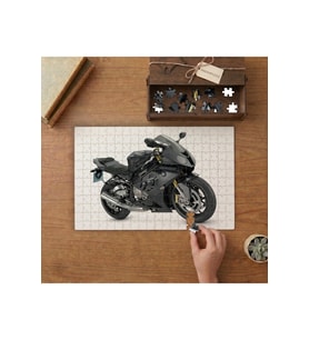 Siyah Motosikler Tasarımı 240 parça Ahşap Puzzle Ahşap Kutuda MP03451