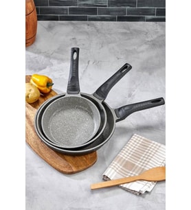 Cooker 3 Parça Granit Döküm Tava Seti 20–24–28 Cm Ckr3898