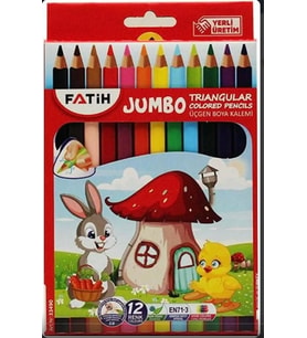 FATİH 12 RENK JUMBO KURU BOYA KALEMİ