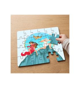 Yunan Mitolojisi Savaşçıları Tasarımlı 24 Parça Ahşap Çocuk Puzzle MPK0598