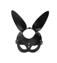 Deri Tavşan Maske Siyah