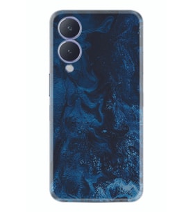 Vivo Y17s Kılıf Silikon Desen Özel Seri Blue Zigzag 1687