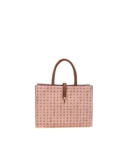 Bilik Deri Monogram Pembe-Taba Kadın Omuz Çantası SYM 517-MN
