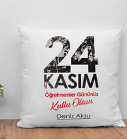 BK Gift Kişiye Özel Öğretmenler Günü Beyaz Kırlent Yastık- 8, Öğretmene Hediye, Öğretmenler Günü