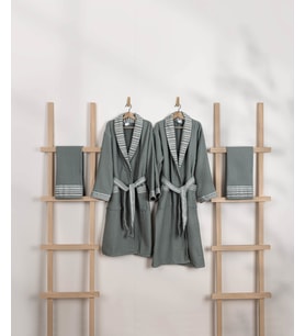 Koza Home Limira 4lü Set Yeşil Pamuk 2 Bornoz S-M-L-XL 2 Havlu 50x90 2240
