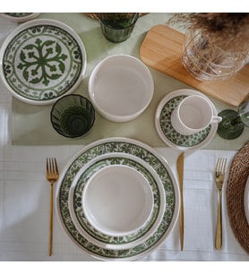 Keramika Timeless Green Stackable Yemek / Kahvaltı Takımı 20 Parça 4 Kişilik 21974-75