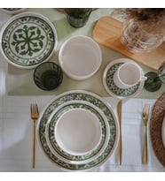 Keramika Timeless Green Stackable Yemek / Kahvaltı Takımı 20 Parça 4 Kişilik 21974-75