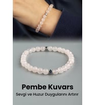 Pembe Kuvars Doğal Taş Küre Kesim 6mm Bileklik