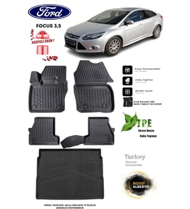 Ford Focus 3,5 2016 Araca Özel 3D Paspas Ve 3D Bagaj Havuzu