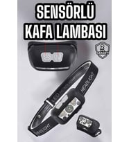 Kafa Lambası Kamp Lambası Sensörlü Şarjlı Ayarlanabilir